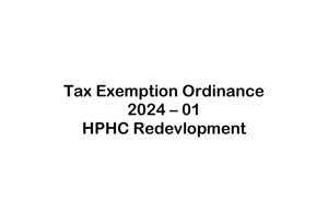 Tax Exemption Ordinance