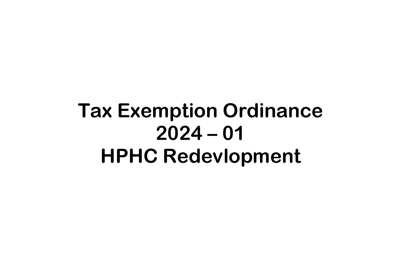 Tax Exemption Ordinance